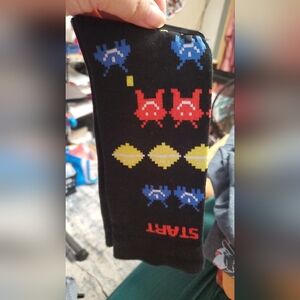 Retro Gaming Themed Black Casual Socks